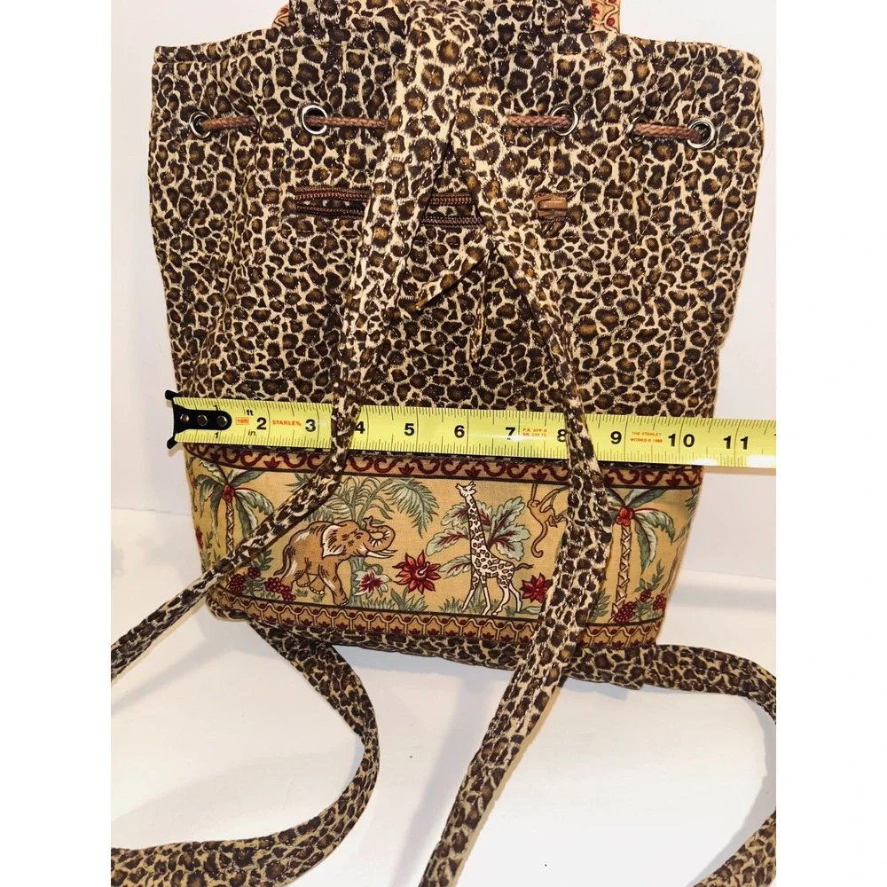 Y2K Quilted Keepers Diaper Bag Backpck Safari Leopard Print Elephant Giraffe Set